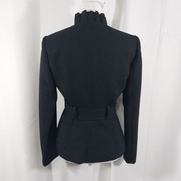CALVIN KLEIN! LUXE BLACK TEXTURED, BELTED TIE WAIST JACKET, BLAZER! SZ 4 - Picture 8 of 12